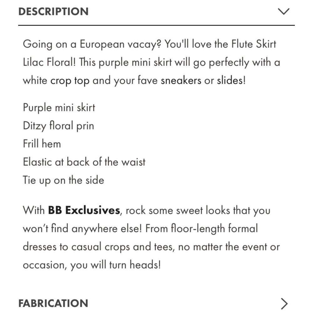 Beginning Boutique lilac floral skirt - Picture 8 of 10